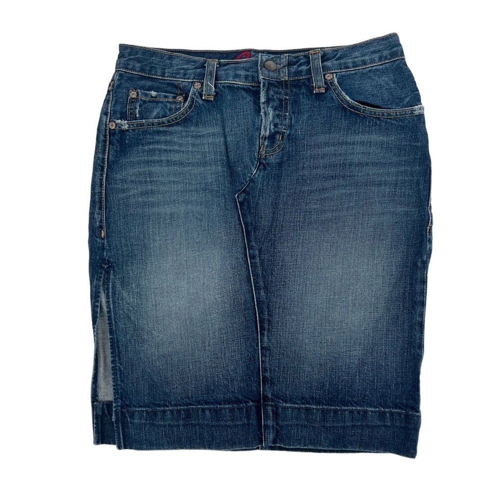 Blue Cult Side Slit Button Fly Pencil Jean Skirt Size 27 Women’s